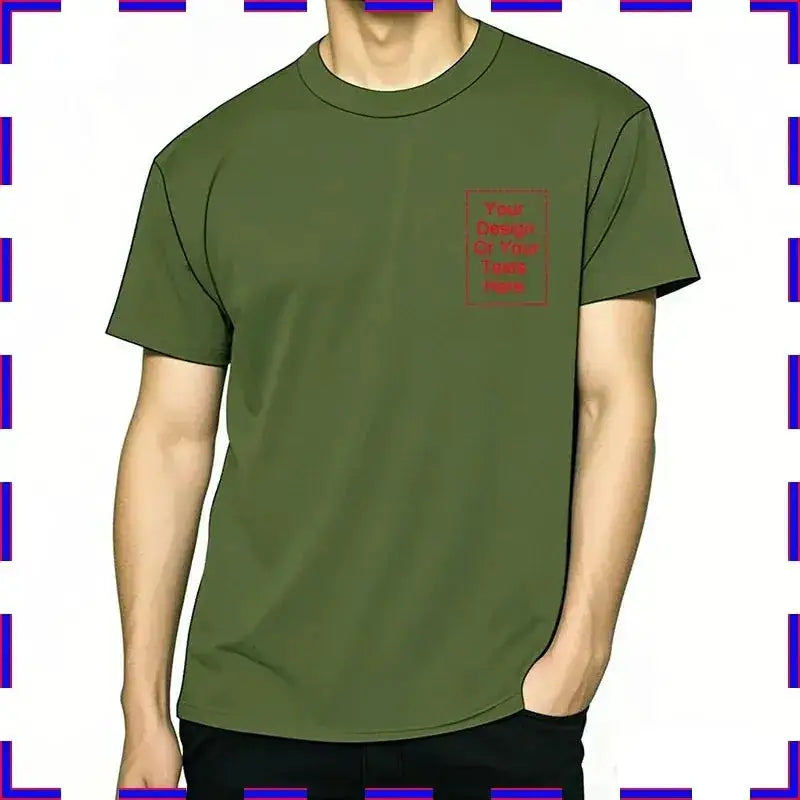 Customized Tee Shirt Your Text Here Premium Cotton Comfortable Men Tshirt Bigger Size O Neck Fashion Perfect Gift summer tees by Dropshipman