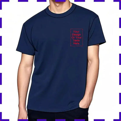Customized Tee Shirt Your Text Here Premium Cotton Comfortable Men Tshirt Bigger Size O Neck Fashion Perfect Gift summer tees by Dropshipman