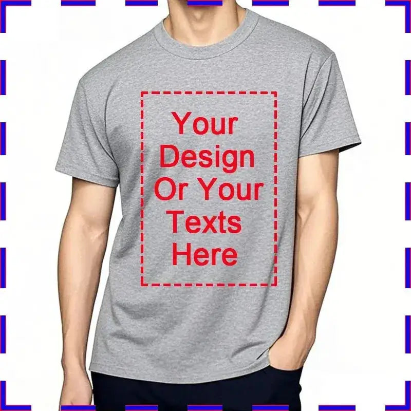 Customized Tee Shirt Your Text Here Premium Cotton Comfortable Men Tshirt Bigger Size O Neck Fashion Perfect Gift summer tees by Dropshipman