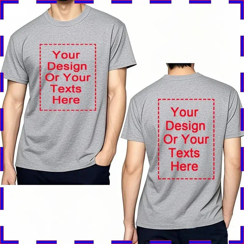 White customized men's T-shirt with O-neck, premium cotton, comfortable fit, available in larger sizes, perfect for summer wear.