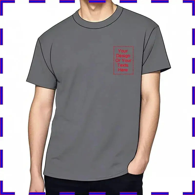 Customized Tee Shirt Your Text Here Premium Cotton Comfortable Men Tshirt Bigger Size O Neck Fashion Perfect Gift summer tees by Dropshipman