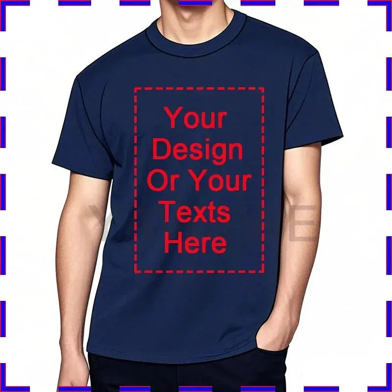 White men's T-shirt from SHOPEZRA L.L.C. in 5XL with O-neck, made of premium cotton, featuring customizable text for summer wear.