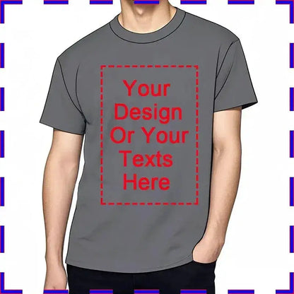 Customized Tee Shirt Your Text Here Premium Cotton Comfortable Men Tshirt Bigger Size O Neck Fashion Perfect Gift summer tees by Dropshipman