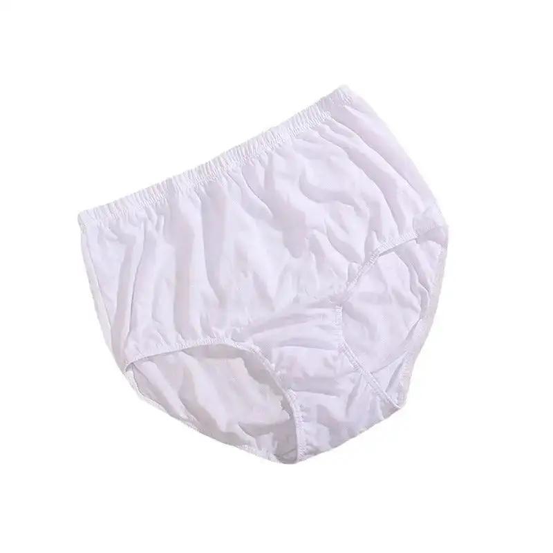 100% Pure Cotton White High Waist Underwear Women&