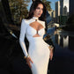 Elegant Evening Dress Dresses For Woman Party Wedding Vestido Lady Temperament Simple Style Long Sleeves Solid Color Package Hip SHOPEZRA L.L.C.