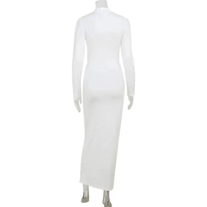 Elegant Evening Dress Dresses For Woman Party Wedding Vestido Lady Temperament Simple Style Long Sleeves Solid Color Package Hip by Dropshipman