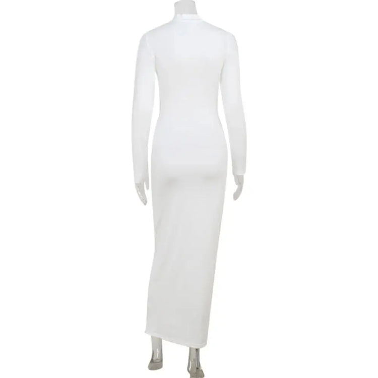 Elegant Evening Dress Dresses For Woman Party Wedding Vestido Lady Temperament Simple Style Long Sleeves Solid Color Package Hip SHOPEZRA L.L.C.