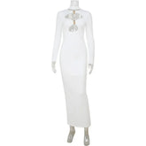 Elegant Evening Dress Dresses For Woman Party Wedding Vestido Lady Temperament Simple Style Long Sleeves Solid Color Package Hip SHOPEZRA L.L.C.