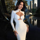 Elegant Evening Dress Dresses For Woman Party Wedding Vestido Lady Temperament Simple Style Long Sleeves Solid Color Package Hip SHOPEZRA L.L.C.