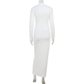 Elegant Evening Dress Dresses For Woman Party Wedding Vestido Lady Temperament Simple Style Long Sleeves Solid Color Package Hip SHOPEZRA L.L.C.