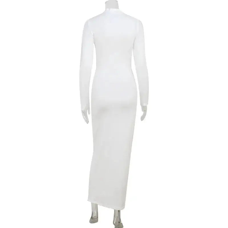 Elegant Evening Dress Dresses For Woman Party Wedding Vestido Lady Temperament Simple Style Long Sleeves Solid Color Package Hip by Dropshipman