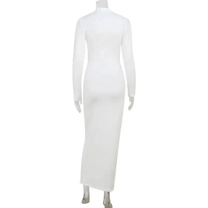 Elegant Evening Dress Dresses For Woman Party Wedding Vestido Lady Temperament Simple Style Long Sleeves Solid Color Package Hip by Dropshipman