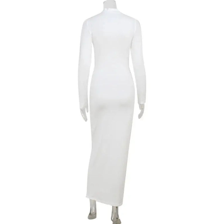 Elegant Evening Dress Dresses For Woman Party Wedding Vestido Lady Temperament Simple Style Long Sleeves Solid Color Package Hip SHOPEZRA L.L.C.