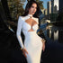 Elegant Evening Dress Dresses For Woman Party Wedding Vestido Lady Temperament Simple Style Long Sleeves Solid Color Package Hip by Dropshipman