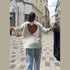Y2k Style White Oversized T Shirt Women Fashion Backless Heart Cutout Red Trim Half Sleeve Tops Summer Casual Streetwear Outfits by Dropshipman