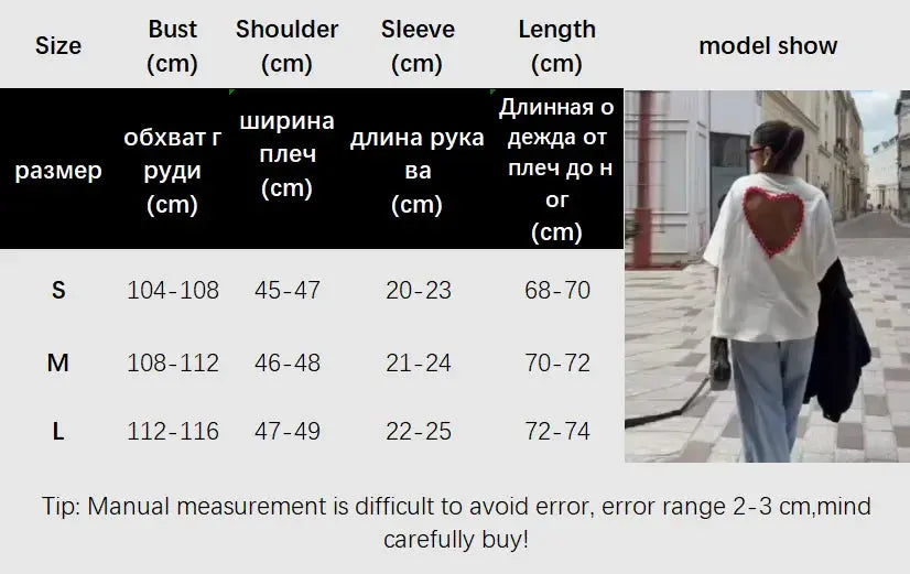Y2k Style White Oversized T Shirt Women Fashion Backless Heart Cutout Red Trim Half Sleeve Tops Summer Casual Streetwear Outfits SHOPEZRA L.L.C.