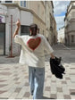 Y2k Style White Oversized T Shirt Women Fashion Backless Heart Cutout Red Trim Half Sleeve Tops Summer Casual Streetwear Outfits SHOPEZRA L.L.C.