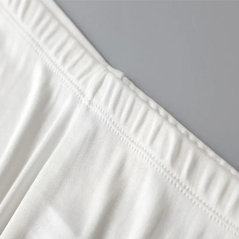 White silk women's underwear set with lace, includes top and pants, breathable and warm, perfect for autumn comfort by SHOPEZRA L.L.C.