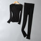 22 Frühling Neuer Stil Seiden-Damenunterwäsche-Set Sexy Spitze Damen Herbst Kleidung und Hose Bequemes Atmungsaktives Damen-Warmunterwäsche-Set