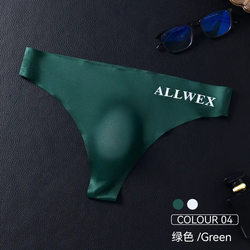 White men's underwear by SHOPEZRA L.L.C. with 3D convex pouch, low waist, ice silk material, casual and comfortable briefs for men.
