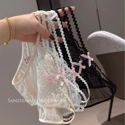 Cross Hollow Bow Sexy Lace Young Women&