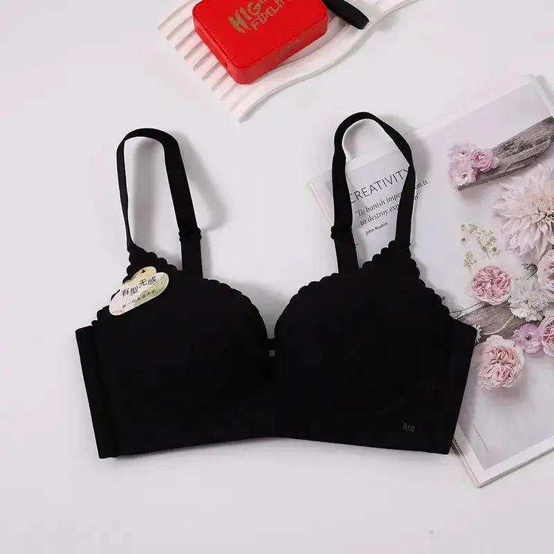 Seamless Underwear for Women with Small Breasts, Push-Up, No Rims, Comfortable, Skin-Friendly, Breast-Retracting, Anti-Sagging Girl&