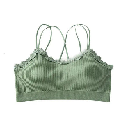 Popular Underwear for Women, Beautiful Back, Sexy Lace Wrapped Chest, Cross Strap Parachute Sports Yoga Girl Vest by Dropshipman