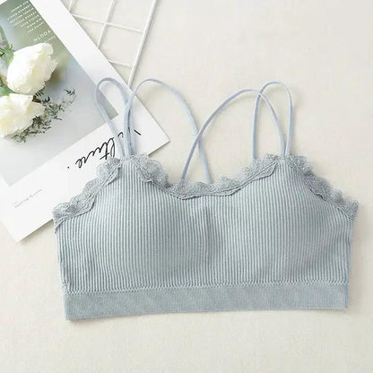 Popular Underwear for Women, Beautiful Back, Sexy Lace Wrapped Chest, Cross Strap Parachute Sports Yoga Girl Vest by Dropshipman