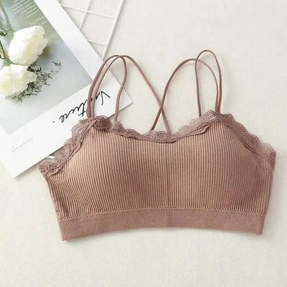 Popular Underwear for Women, Beautiful Back, Sexy Lace Wrapped Chest, Cross Strap Parachute Sports Yoga Girl Vest by Dropshipman