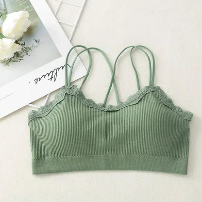 Popular Underwear for Women, Beautiful Back, Sexy Lace Wrapped Chest, Cross Strap Parachute Sports Yoga Girl Vest by Dropshipman