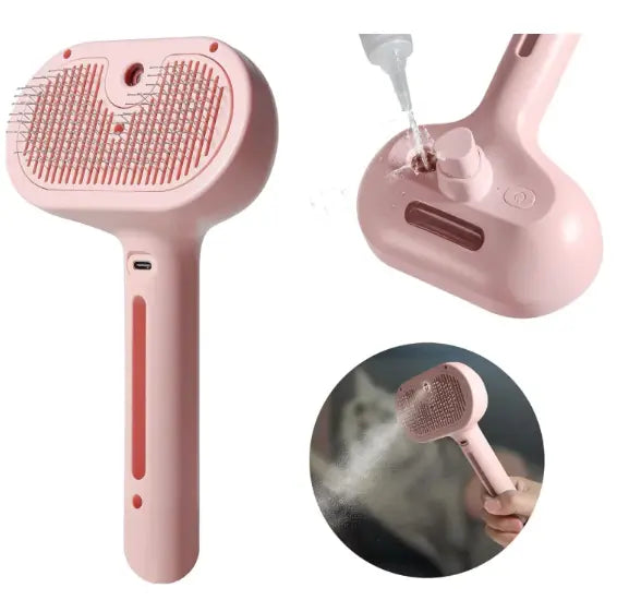 White Pet Hair Spray Brush from SHOPEZRA L.L.C. with bristles for detangling and grooming pet hair.