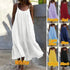 2024 Summer European and American New Ruffled Solid Color Long Dress Sleeveless Loose Thin Shoulder Strap Dress Summer dress by Dropshipman