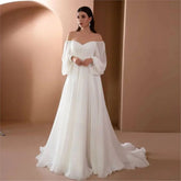 Dresses For Woman Elegant vestidos Solid Color Slim Robe Evening Dress Sexy One Line Neck Simple Style Long Sleeves Simple Style SHOPEZRA L.L.C.