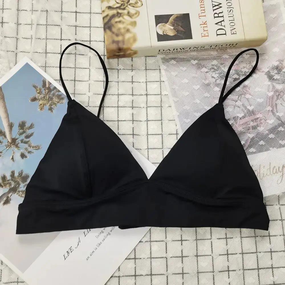 Popular French Sexy Underwear for Women Without Rims, Thin Triangular Cup, Small Breast Push-Up, Glossy Back Bra Wholesale by Dropshipman