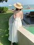 Sanya Travel Wear Internet Popular Sling Backless dress Summer Slim White Fairy Dress Seaside Holiday Beach Dress by Dropshipman