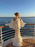 Trendy White Chiffon Off-shoulder Halter Maxi Dress Suit Chic Sheer Mesh Long Sleeve Flowy Vestidos 2026 New Formal Evening Gown by Dropshipman