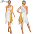 Women Church Choir Worship Praise Dress Modern Lyrical Dance Performance Costume One Shoulder Irregular Hem Dresses Dancewear by Dropshipman