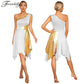 Women Church Choir Worship Praise Dress Modern Lyrical Dance Performance Costume One Shoulder Irregular Hem Dresses Dancewear SHOPEZRA L.L.C.