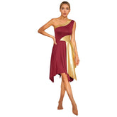 Women Church Choir Worship Praise Dress Modern Lyrical Dance Performance Costume One Shoulder Irregular Hem Dresses Dancewear SHOPEZRA L.L.C.