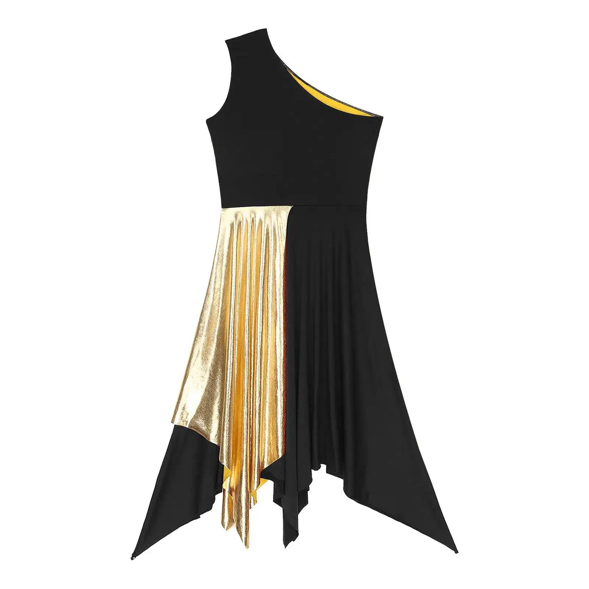 Women Church Choir Worship Praise Dress Modern Lyrical Dance Performance Costume One Shoulder Irregular Hem Dresses Dancewear by Dropshipman