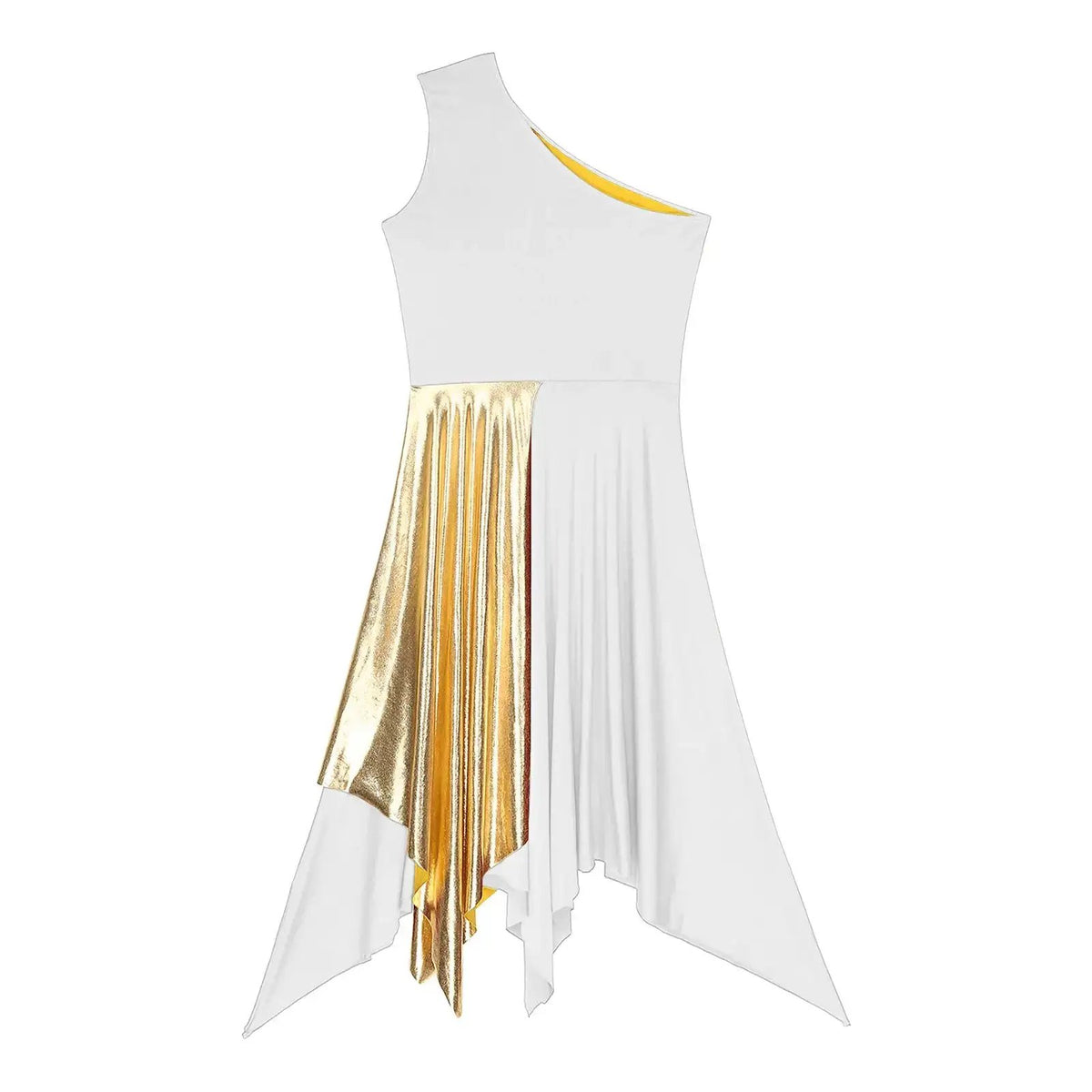 Women Church Choir Worship Praise Dress Modern Lyrical Dance Performance Costume One Shoulder Irregular Hem Dresses Dancewear by Dropshipman