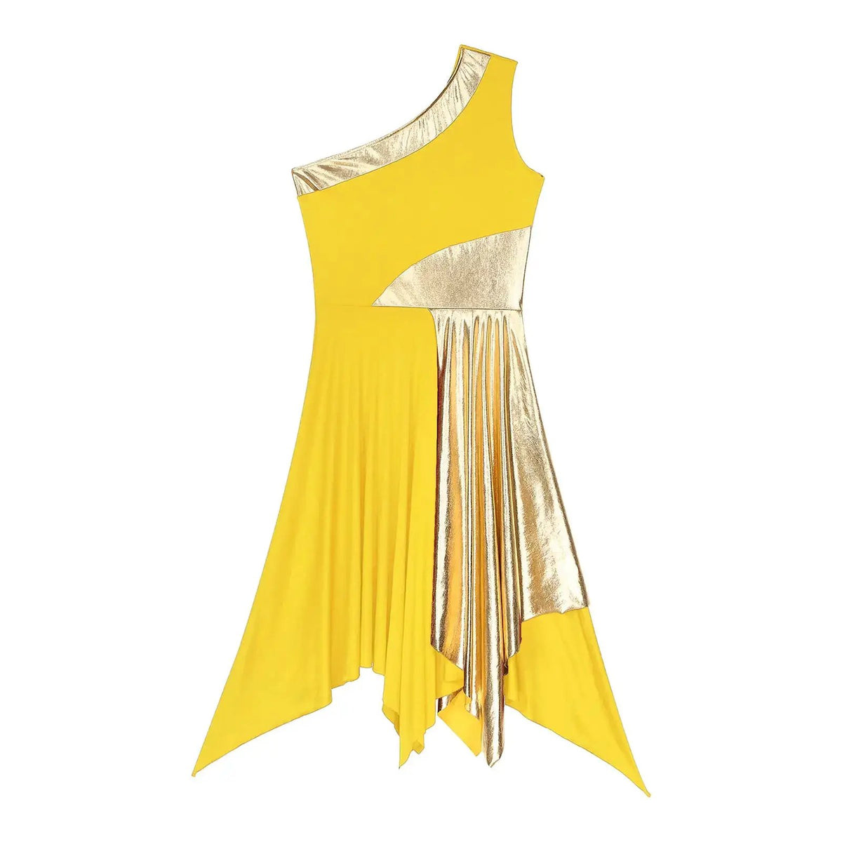 Women Church Choir Worship Praise Dress Modern Lyrical Dance Performance Costume One Shoulder Irregular Hem Dresses Dancewear by Dropshipman