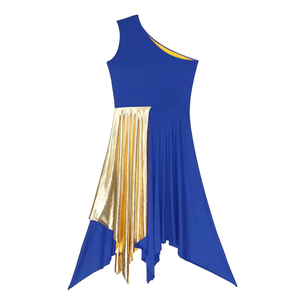 Women Church Choir Worship Praise Dress Modern Lyrical Dance Performance Costume One Shoulder Irregular Hem Dresses Dancewear by Dropshipman