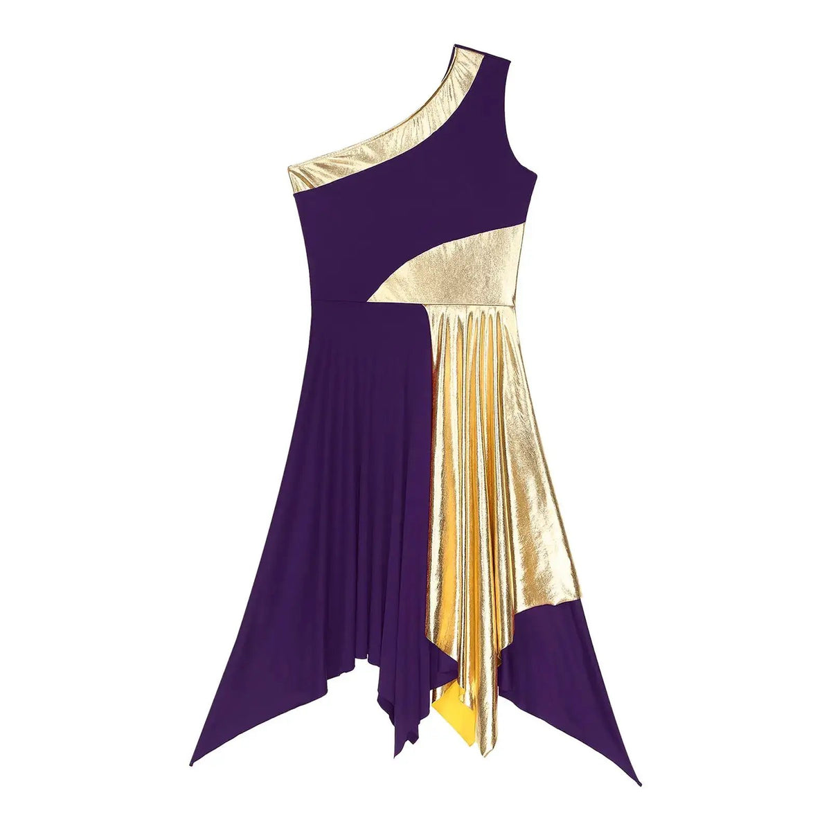 Women Church Choir Worship Praise Dress Modern Lyrical Dance Performance Costume One Shoulder Irregular Hem Dresses Dancewear by Dropshipman