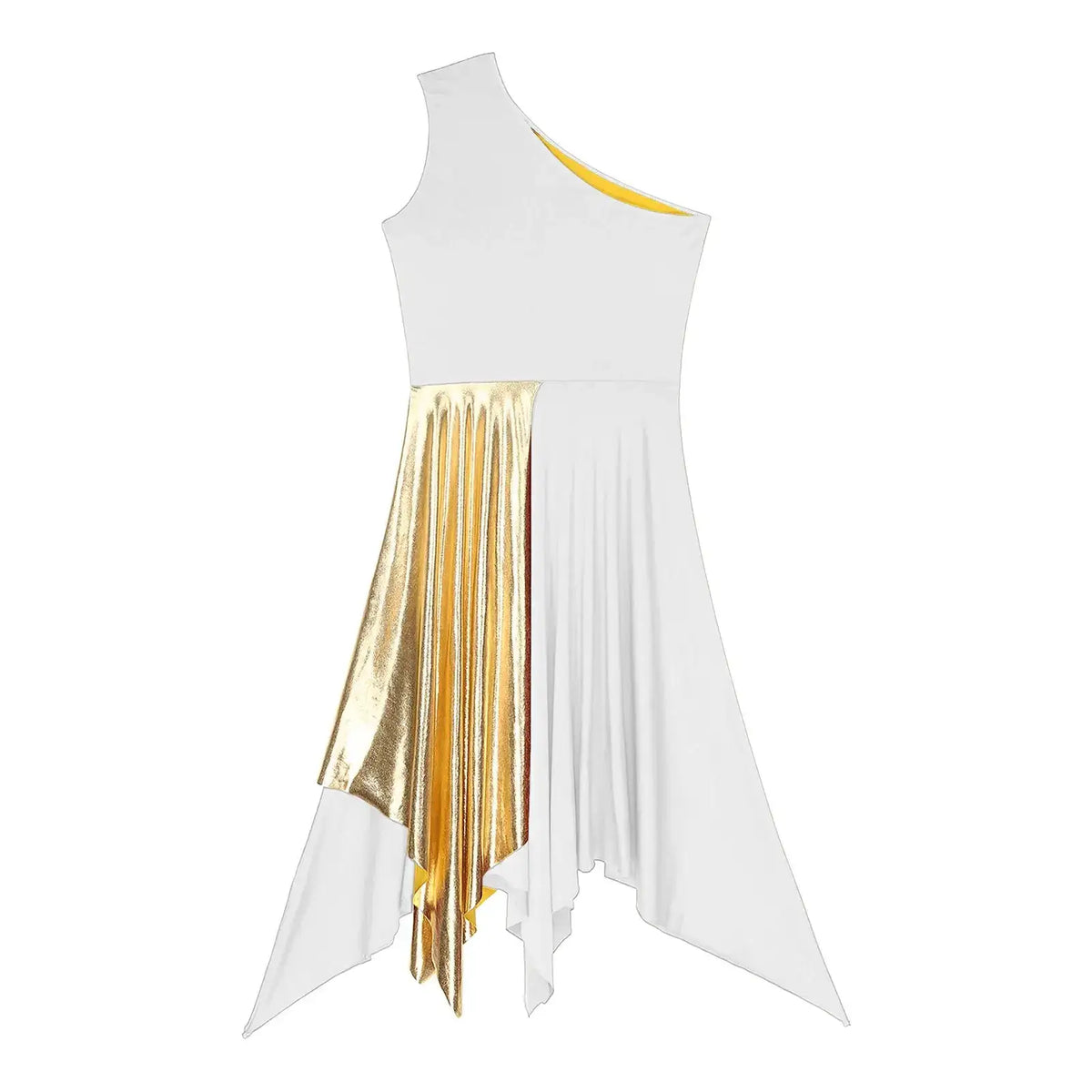 Women Church Choir Worship Praise Dress Modern Lyrical Dance Performance Costume One Shoulder Irregular Hem Dresses Dancewear by Dropshipman