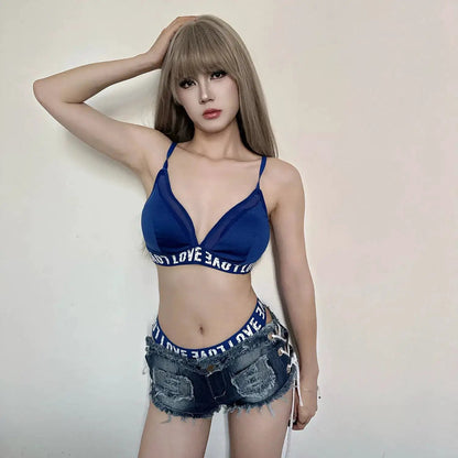 Sexy American Hot Girl Retro Low Waist Denim Shorts Women&