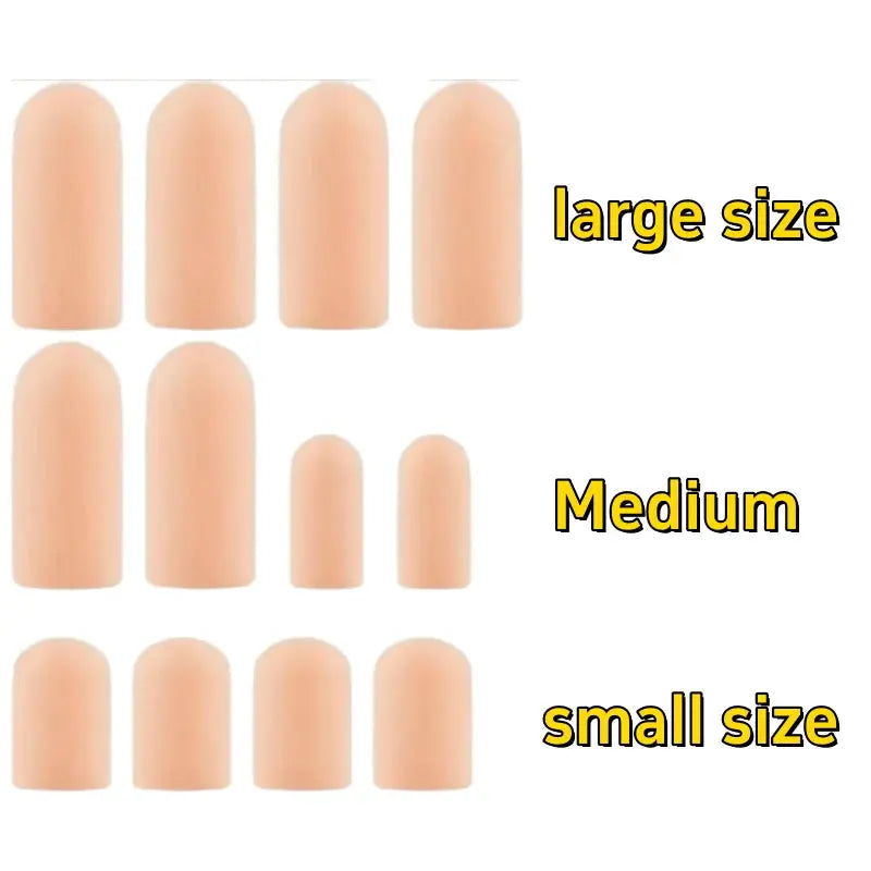 Pair of breathable silicone toe caps for big toes, reduces calluses and blisters, slips on comfortably, durable and walking-friendly.