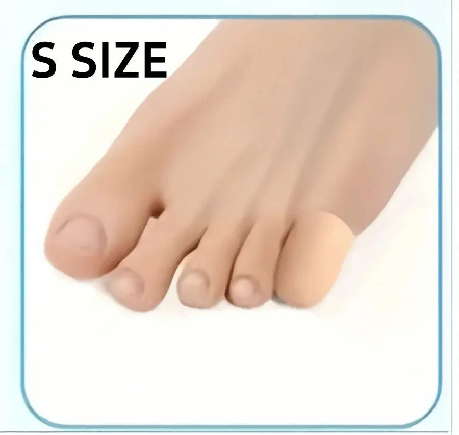 Pair of breathable silicone toe caps for big toes, designed to reduce calluses and blisters, with slip-on, comfortable fit.