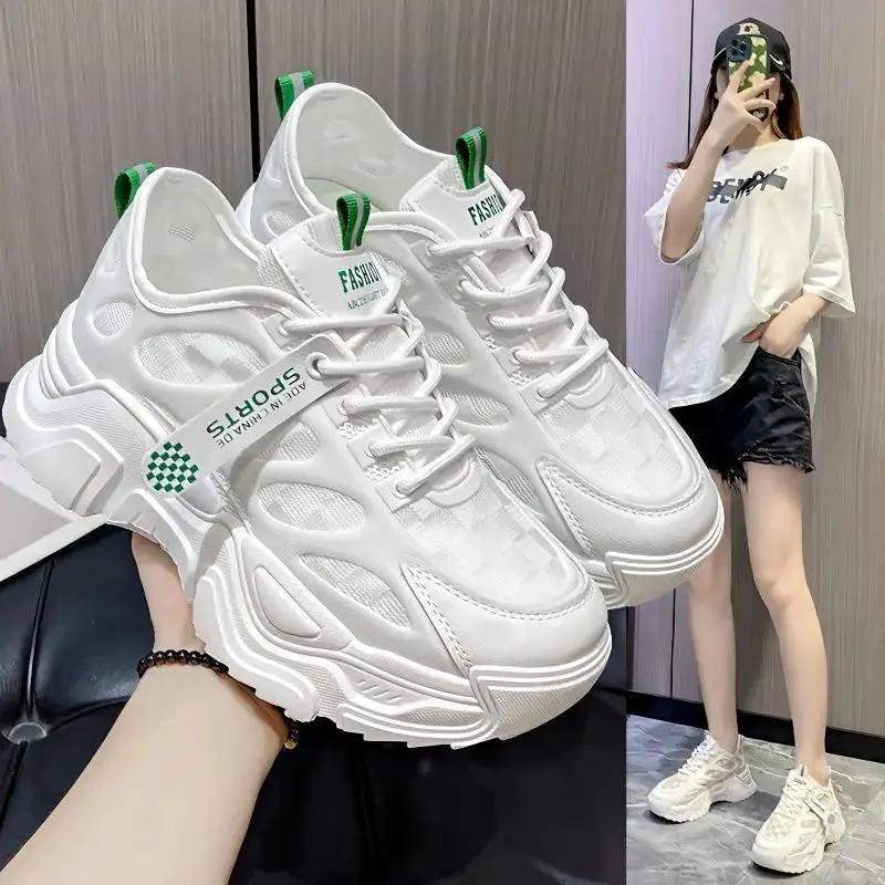 Z Mesh Breathable Daddy Shoes for Women 2024 Summer New Internet Celebrity Thick Sole Versatile Foot-Showing Small Lightweight Casual Sports by Dropshipman