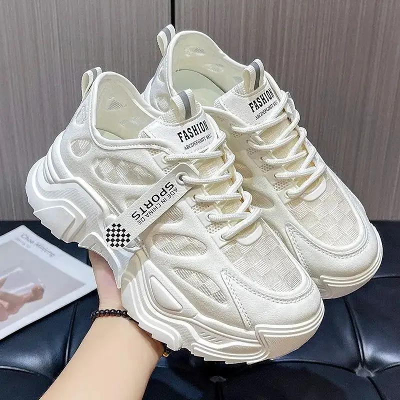 Z Mesh Breathable Daddy Shoes for Women 2024 Summer New Internet Celebrity Thick Sole Versatile Foot-Showing Small Lightweight Casual Sports by Dropshipman